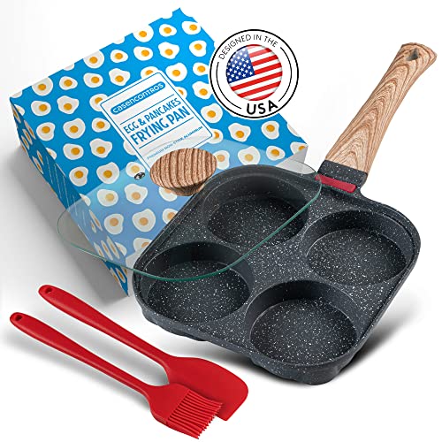4 Cup Nonstick Cast Iron Egg Frying Pan - Divided Breakfast Egg